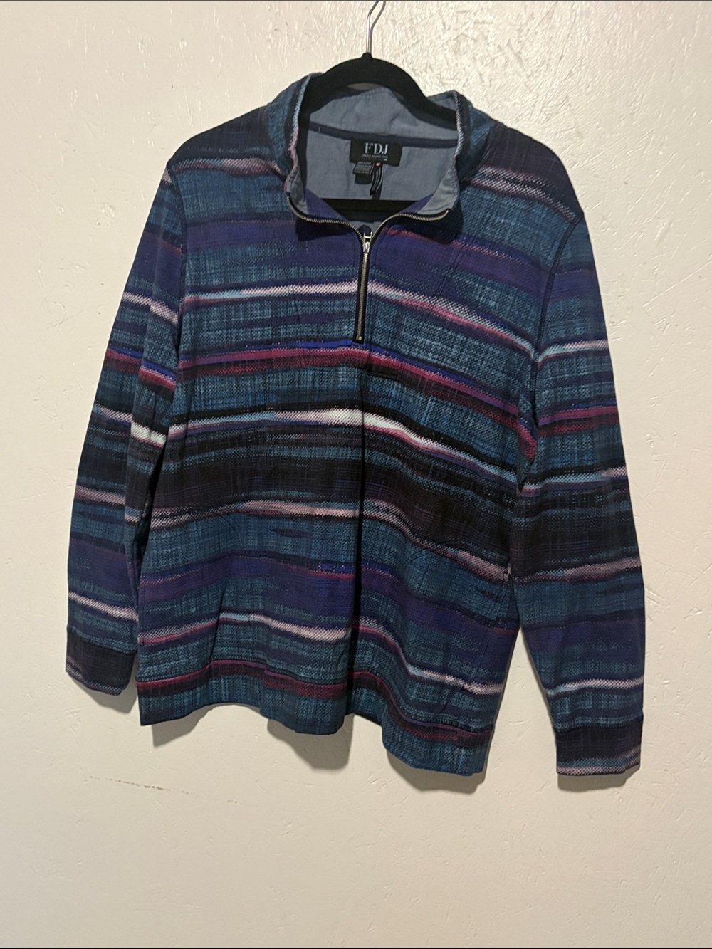 FDJ Women’s Blue Striped Zip-Up Jacket